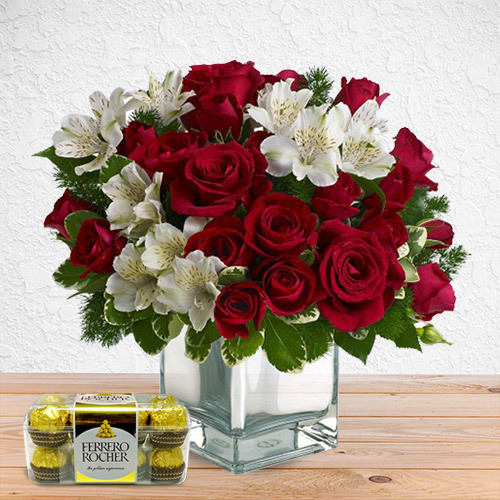 Pure and Crimson (with Chocolates) | Buy Packages / Bundles in Dubai UAE | Gifts